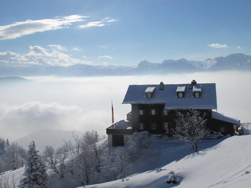 Im Winter liegt die Kranabethhütte direkt an der Skipiste